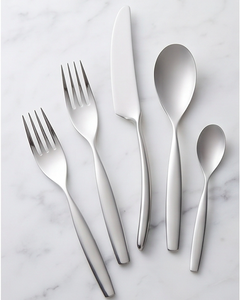 Ensemble de couverts minimalistes en acier inoxydable, finition miroir haute brillance, compatible lave-vaisselle, pour les tables de mariage - Product Image 1