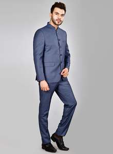 La Scoot Costume 2 pièces pour homme, coupe régulière, col banni, tenue de cérémonie, vêtements longs en polyester viscose respirant - Product Image 2