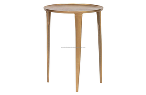 Mesa auxiliar de aluminio con acabado antiguo Mesa auxiliar de sofá con acento hecho a mano para interiores de Azora Industries - Product Image 4