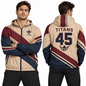 Custom Windbreaker Coat Water Resistant Windproof <b>Packable</b> Hooded Reflective Breathable Lightweight Durable Premium Professional - Product Image 2