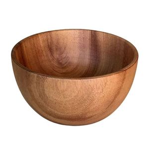 Tazón de servir de madera hecho a mano con acabado natural para cocina, comedor, ensaladas, frutas, ecológico, duradero, diseño resistente. - Product Image 3