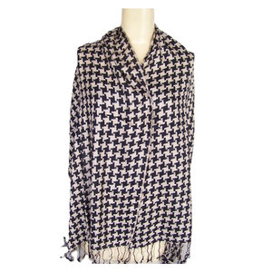 Elegant Hounds Tooth Jacquard Scarf Knitted Viscose Scarf Stole Soft Warm Fashion <b>Wrap</b> <b>Shawl</b> Winter Luxury Neck Scarf for Women - Product Image 6