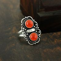 Bague élégante vintage en argent sterling 925 avec sertissage clos en pierre de cornaline véritable en forme de poire, pour la vente en gros et les occasions festives