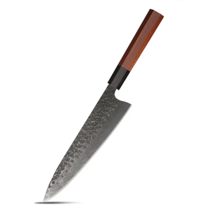 Couteau de chef en acier Damas, forgé à la main, style japonais, manche en bois, ambidextre, couteau de cuisine forgé à la main, vente en gros OEM - Product Image 1
