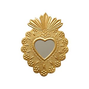 Heart Shape Brass Wall Hanging Sacred <b>Mirror</b> Traditional Decor Indoor Living Room Valentine's Day 100% Handmade - Product Image 5