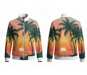 Veste à fermeture éclair intégrale avec sublimation et design personnalisé, vêtements de course et de fitness, chaude, respirante, séchage rapide |   Tailles Hommes Femmes Jeunes - Product Image 2