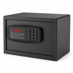 Petit coffre-fort électronique pour hôtel avec ouverture automatique de la porte, en acier noir, 310x200x200 mm, clavier LED, pour commandes en gros pour les chambres d'hôtel - Product Image 5