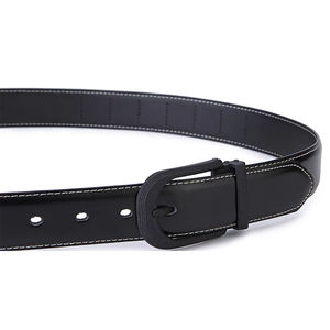 เข็มขัดหนังดีไซน์เนอร์ สายคาดเอวแบบวินเทจ เป็นมิตรกับสิ่งแวดล้อม ทำจากหนังวัวแท้ พร้อมหัวเข็มขัดทองแดง กว้าง 3.8 ซม. - Product Image 1