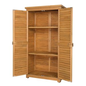 Boîte de rangement de jardin noire à toit incliné en cèdre 87*46.5*160cm, pour espace de rangement jaune - Product Image 6