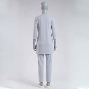 Ensemble 2 pièces décontracté et sobre pour filles, hauts et pantalons, broderie, 100% polyester, Abaya islamique d'automne, vêtements pour femmes adultes - Product Image 2