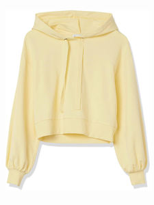 Sudadera corta de gimnasio y fitness, tejido de felpa, extragrande, 100% algodón, sudadera de lujo para mujer en venta - Product Image 3