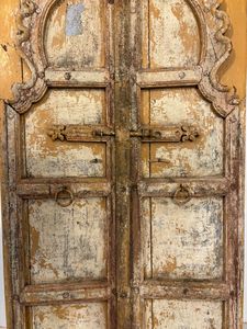 Porte en bois massif antique sculptée à la main avec cadre sculpté, porte d'entrée de luxe pour villas, restaurants, hôtels, meubles de maison - Product Image 5