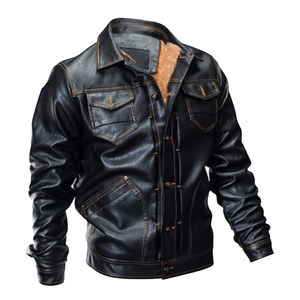 Wholesale Men Genuine Premium Leather Slim Fit Biker Style Winter Fashion Motorcycle <b>Jacket</b> Windproof <b>Waterproof</b> Sheep Stand - Product Image 3