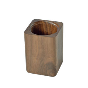 Portalápices de Madera de Bambú y Nogal para Escritorio, Organizador Geométrico para Lápices, Portalápices Bonito para Oficina, Organizador de Brochas de Maquillaje - Product Image 5