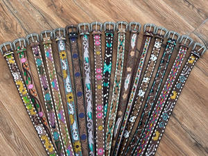 เข็มขัดลูกปัดหนังวัวตะวันตกสำหรับผู้ชายและผู้หญิงพร้อมเครื่องมือมือดีไซน์ชั้นนำผลิตตามสั่ง - Product Image 5