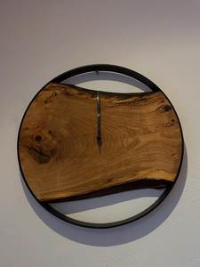 Horloge murale analogique en bois à piles, ronde, moderne, silencieuse, à suspendre pour la maison, le salon - Product Image 2