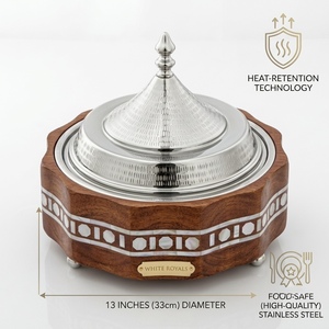 Olla de Madera de Lujo Premium y Duradera con Incrustaciones de Madreperla, Tapa de Acero Inoxidable y Latón, Ecológica y con Retención de Calor - Product Image 4