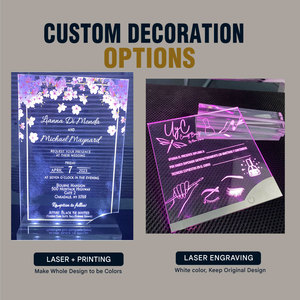 Custom LED Light Up Table Number Premium Acrylic <b>Wedding</b> Table Sign <b>Card</b> for Restaurant Hotel Rechargeable OEM Factory - Product Image 3