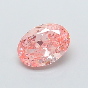 Diamant rose ovale fantaisie de 1,10 carat, orange vif, cultivé en laboratoire, CVD, clarté VS1, excellente taille, diamant rose éthique non monté - Product Image 1