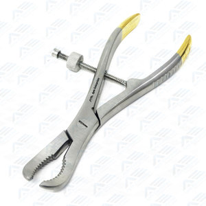 Pinzas de Reducción de Velocidad Manuales de Acero Inoxidable, Instrumento Quirúrgico con Mandíbula Curva y Dentada para Reducción de Fracturas - Product Image 1