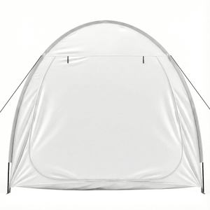 Tenda BC per Deposito Biciclette Grigio Chiaro 6.8x4.9FT con Arco, in Oxford 210D PU Argentato, Telaio con Aste in Fibra di Vetro Nere, Doppia Anteriore e Laterale - Product Image 4