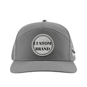 Gorra de golf OEM ODM Performance de 7 paneles, gorras de golf de béisbol perforadas con logotipo de PVC personalizado con Parche de goma, gorras impermeables - Product Image 1