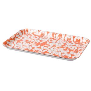 Bandeja de Servicio con Estampado de Limones Mediterráneos, Vajilla Decorativa Personalizada, Bandeja Rectangular de Metal para Servir Alimentos - Product Image 2