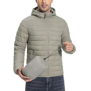 Men's XS High-Street Winter Puffer <b>Jacket</b> Hooded <b>Long</b> Sleeve <b>Waterproof</b> Windproof Canvas Front Logo Coated Polyester <b>Jacket</b> - Product Image 2