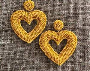 Boucles d'oreilles pendantes artisanales tendance, perles jaunes et noires, bijoux fantaisie, vente en gros par MD HANDICRAFTS - Product Image 2