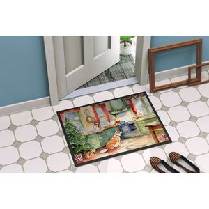 ใหม่ Corgi คุกกี้คริสมาสต์พรมเช็ดเท้ากันลื่นพื้นเตี้ย18H x 27W สำหรับการใช้ทางเข้าในร่มและกลางแจ้ง - Product Image 4