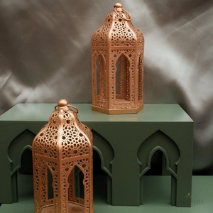 Moroccan Metal <b>Lanterns</b> Rectangle Shape Home Decoration Durable Design <b>Set</b> - Product Image 6