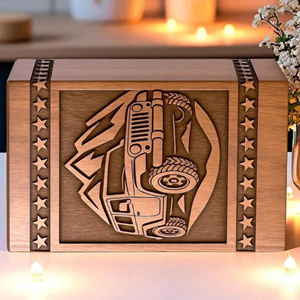 Handmade Rosewood Jeep Urn: Off-Road Mountain Design, Memorial urn Memorial Keepsake by AYAANS - Product Image 3