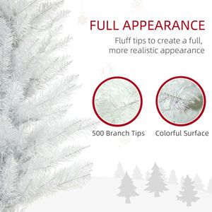 Albero di Natale Preilluminato da 2,1 m con Luci LED Colorate su Albero Artificiale Bianco a Forma di Matita, Rami Diversi per Diverse Occasioni - Product Image 5
