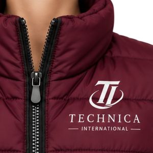 <b>Womens</b> Burgundy Red Quilted Puffer Vest Sleeveless <b>Winter</b> <b>Warm</b> <b>Jacket</b> Full Zip Stand Collar Padded Gilet With Zipper Pockets - Product Image 4