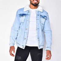Veste en jean décontractée pour homme de qualité supérieure, design personnalisé, élégante, grande taille, en coton tissé, lavée, réversible, imperméable pour l'hiver