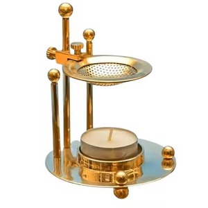 Brass Incense <b>Burner</b> Hand Made Gold Finish Religious Use All Season Aromatherapy Diffuser Meditation Temple Worship Prayer Room - Product Image 6