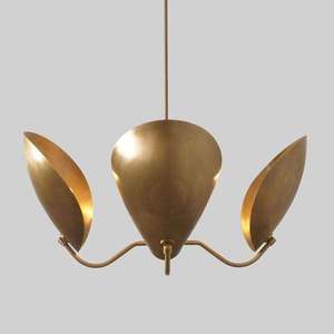 Modern Brass Pendant <b>Light</b> Flower Shape <b>Ceiling</b> Mount Indoor Living Room Decor Mid Century Modern Home Decor - Product Image 1