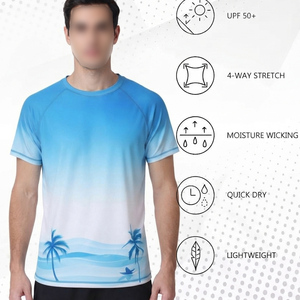 Chemise de pêche à manches courtes personnalisée par sublimation, respirante, séchage rapide, protection solaire, pour homme - Product Image 4