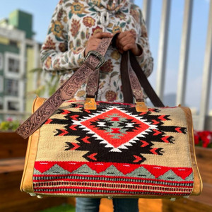 New Western 100% Full Grain <b>Genuine</b> Leather Travel Bags Multifunctional Adjustable Straps Unisex Travel Bags Weekender Bags - Product Image 2