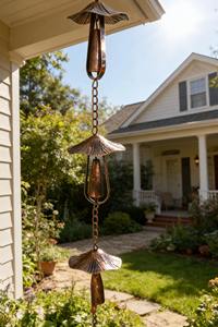 Chaîne de pluie suspendue en métal en forme de champignon, style Art Déco, pour la décoration extérieure de jardin et le drainage de l'eau de pluie des gouttières de toit, en provenance d'Inde - Product Image 5