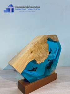 Resin Wood Art Decor Round Hand Painted <b>Space</b> Theme Home Decoration Made in Vietnam - Product Image 6