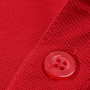 Camisa Polo Roja de Manga Corta para Hombre, Color Sólido, Informal, Tejido Oxford, Corte Regular, Cuello con Botones - Product Image 5
