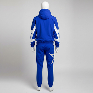 Custom Winter Plus Size Mens Blue Tracksuit <b>Star</b> Pattern Windbreaker <b>Jacket</b> Sweatpants Set Athletic Tech Fleece Gym Wear Jogging - Product Image 3