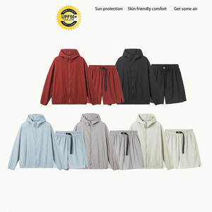 Unisex <b>White</b> Red Solid Sporty Winter Hooded Lightweight Oversized Streetwear Tracksuit Half-zip Full <b>Sleeve</b> Breathable Nylon Two - Product Image 5