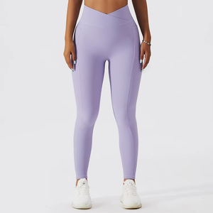 Leggings Deportivos de Cintura Alta con Logotipo Personalizado, Leggings de Yoga para Mujer con Bolsillos para Correr y Hacer Ejercicio - Product Image 5
