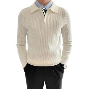 Suéteres de cachemira personalizados para hombre, de color liso, tejidos en lana, al por mayor, de alta calidad, hechos a medida, ropa de moda cálida para invierno. - Product Image 1