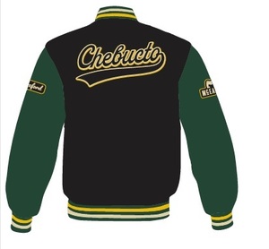 Adults Sizes Black Wool Green Leather Sleeves Winter <b>Hip</b> Hop Vintage Varsity Style Chebucto Outfit Outerwear OEM Service - Product Image 1
