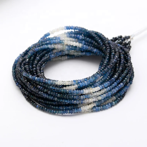 Haute qualité Ombre étincelant bleu saphir facettes Rondelle perles Bracelet fabrication de bijoux perles en vrac pierre - Product Image 3