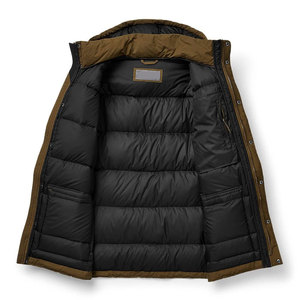 Parka d'hiver longue pour homme avec capuche, respirante et coupe-vent, rembourrée en coton, logo personnalisable sur le devant, poches - Product Image 4