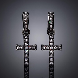 Pendientes geométricos magnéticos de moissanita negra de corte brillante con engaste de púas en plata 925 chapada en plata, de lujo, certificados GRA - Product Image 4